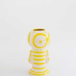 Yellow Striped Figurine Vase