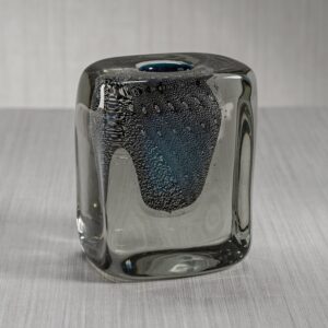 Blue Handcrafted Crystal Bloom Vase