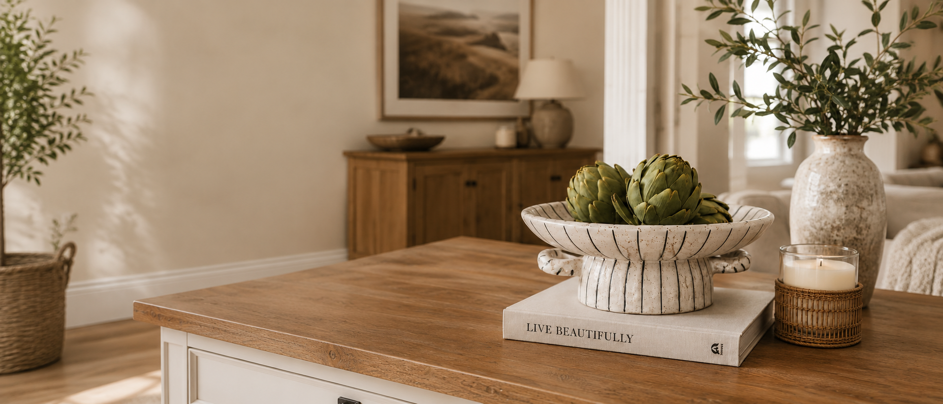 Warm home decor setting